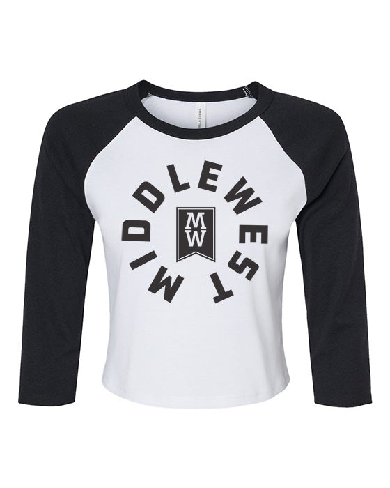 Flag Logo Women's Crop 3/4 Sleeve Tee